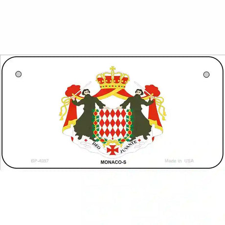 Monaco-S Flag Metal Novelty License Plate 6" x 3" (BP)