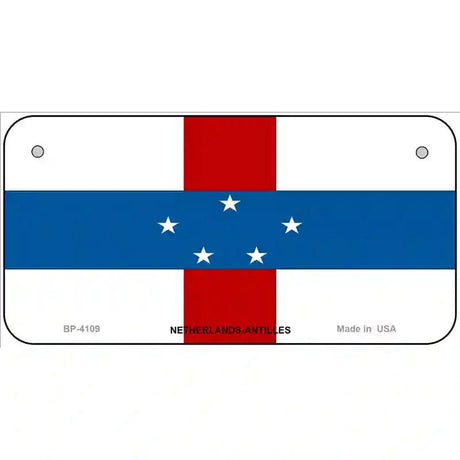 Netherlands Antilles Flag Metal Novelty License Plate 6" x 3" (BP)