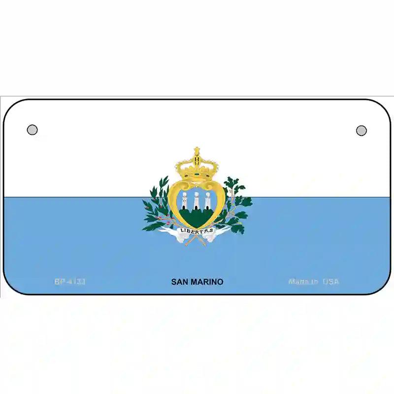 San Marino Flag Metal Novelty License Plate 6" x 3" (BP)