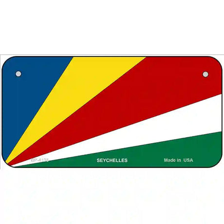 Seychelles Flag Metal Novelty License Plate 6" x 3" (BP)