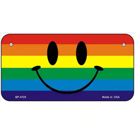 Smiley Face Metal Novelty License Plate 6" x 3" (BP)
