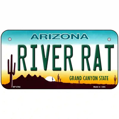 River Rat Arizona Novelty Metal License Plate 6" x 3" (BP)