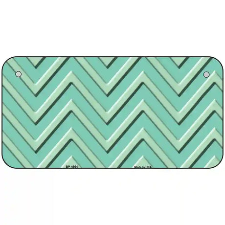 Mint Light Mint Chevron Metal Novelty License Plate 6" x 3" (BP)