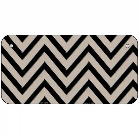 Tan Black Chevron Metal Novelty License Plate 6" x 3" (BP)