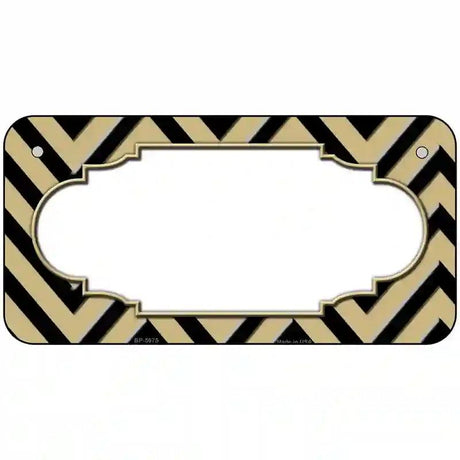 Gold Black Chevron Scallop Metal Novelty License Plate 6" x 3" (BP)