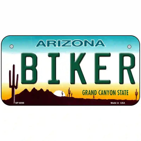 Arizona Biker Novelty Metal License Plate 6" x 3" (BP)