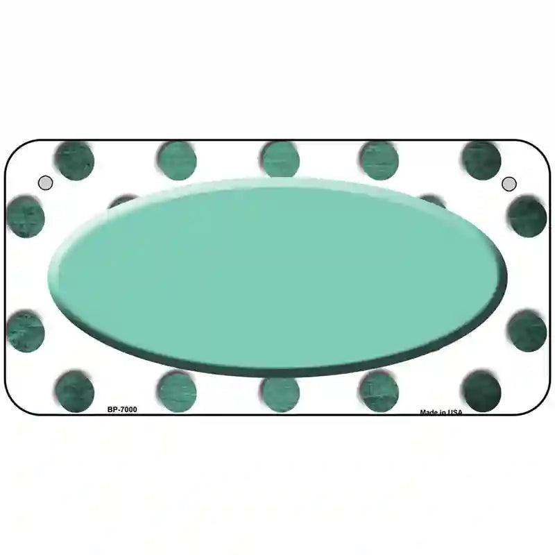 Mint White Dots Oval Oil Rubbed Metal Novelty License Plate 6" x 3" (BP)
