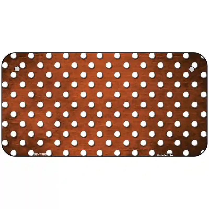 Orange White Small Dots Oil Rubbed Metal Novelty License Plate 6" x 3" (BP)