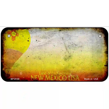 New Mexico State Rusty Novelty Metal License Plate 6" x 3" (BP)