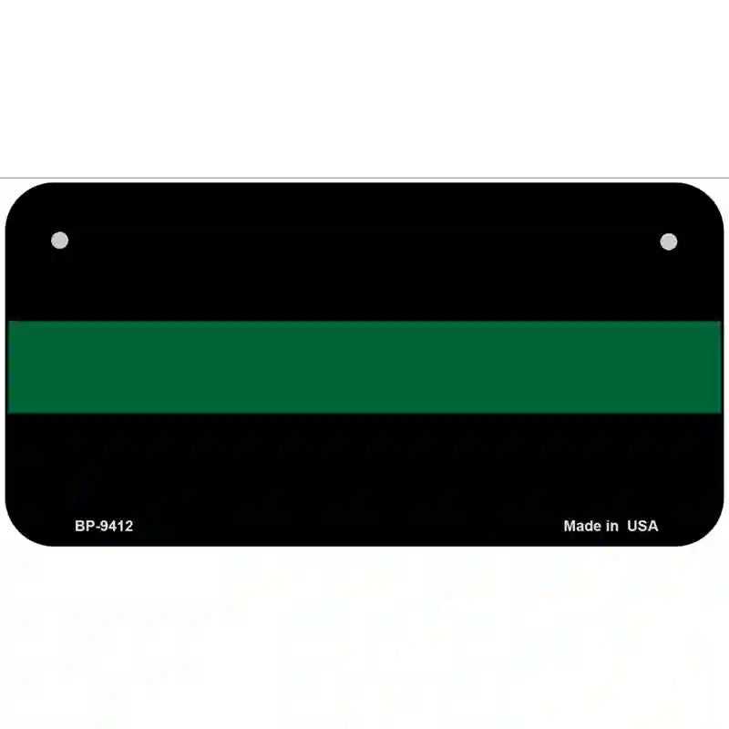 Thin Green Line Novelty Metal License Plate 6" x 3" (BP)