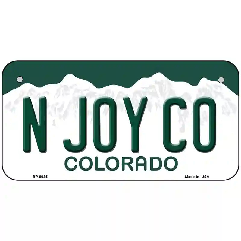 N Joy CO Colorado Metal Novelty License Plate 6" x 3" (BP)