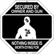 Secured By Owner Metal Novelty Stop Sign BS-453