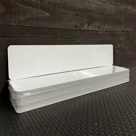 BULK-EP-000 White Dye Sublimation 20.5" x 4.5" Novelty Metal European (No Holes) Plate 100pc