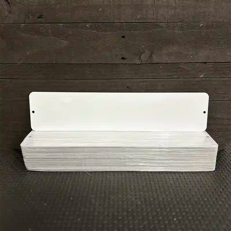 BULK-K-000 White Dye Sublimation 4" x 18" Novelty Metal Small Street Sign 100pc