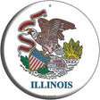 Illinois State Flag Novelty Metal Circular Sign 12" (C)