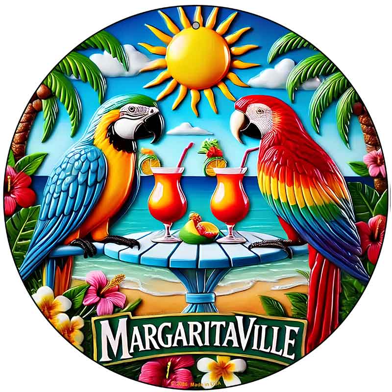 Margaritaville Novelty Metal Circular Sign C-2086