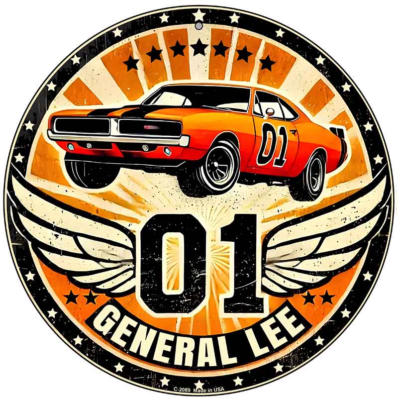 01 General Lee Novelty Metal Circular Sign C-2089