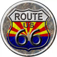 Arizona Route 66 Novelty Metal Circular Sign 12" (C)