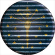 Indiana Flag Corrugated Effect Novelty Circular Sign C-924