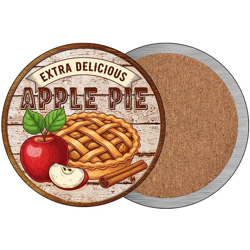 Apple Pie Novelty Circle Coaster Set of 4 CC-2078