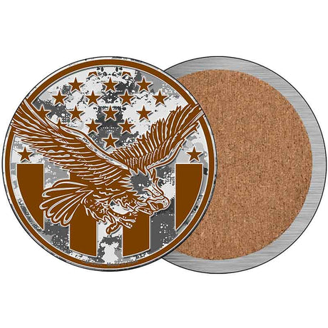 Eagle with American Flag Novelty Metal Circular Sign C-2098