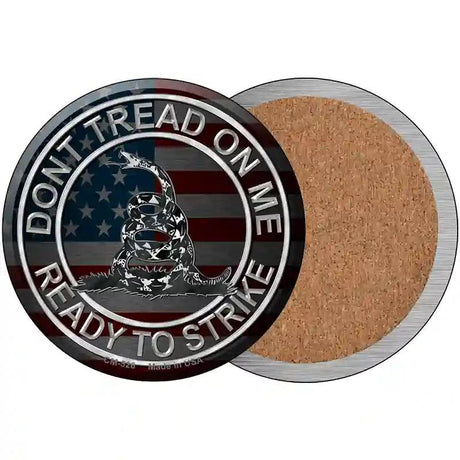 Dont Tread On Me Novelty Metal Circular Sign 3.5" (CC)
