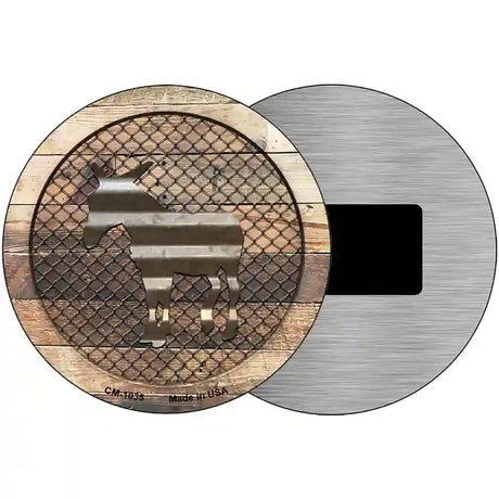 Corrugated Donkey on Wood Novelty Metal Circular Sign