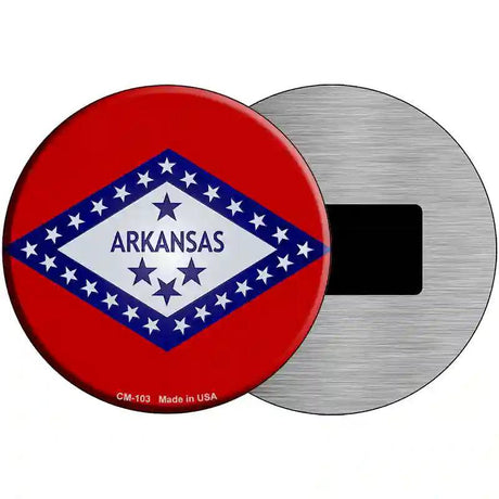 Arkansas State Flag Metal Circular Sign 3.5" (CM)