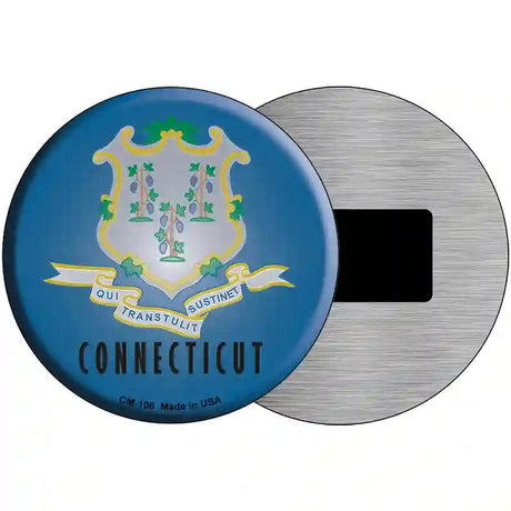 Connecticut State Flag Metal Circular Sign 3.5" (CM)