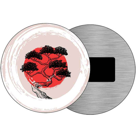 Bonsai & Rising Sun Novelty Metal Circular Magnet CM-2067