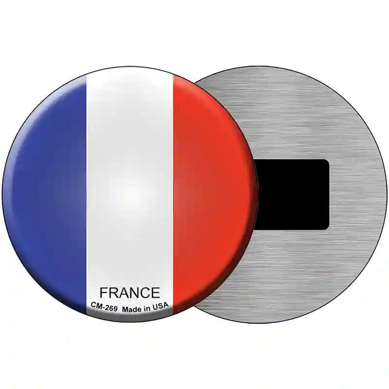 France Country Novelty Metal Circular Sign 3.5" (CM)