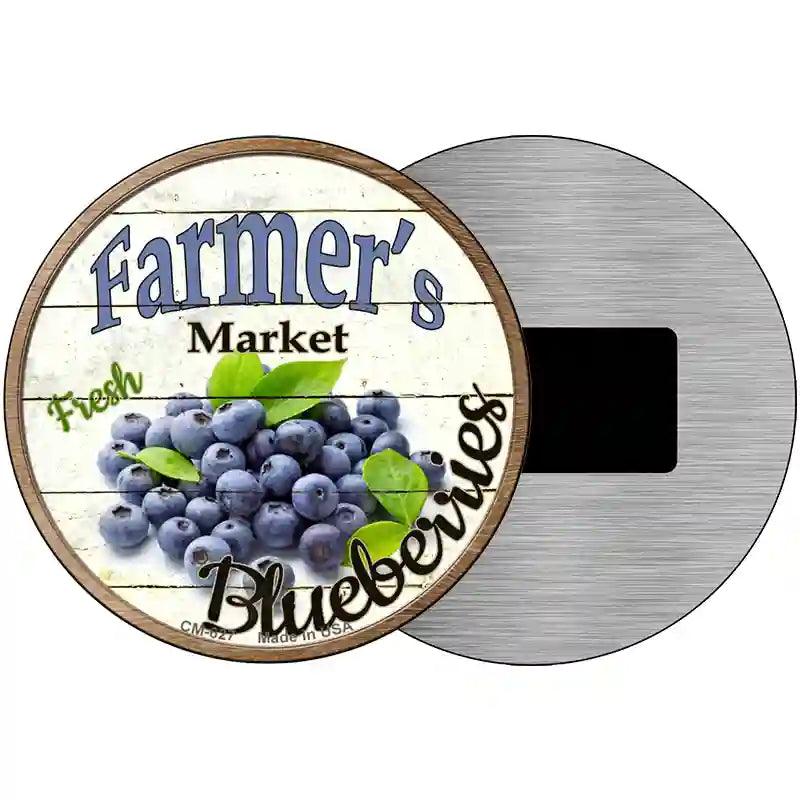 Farmers Market Blueberries Novelty Metal Circular Sign 3.5" (CM)