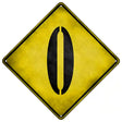 Number 0 Xing Novelty Metal Crossing Sign 16.5" (CX)