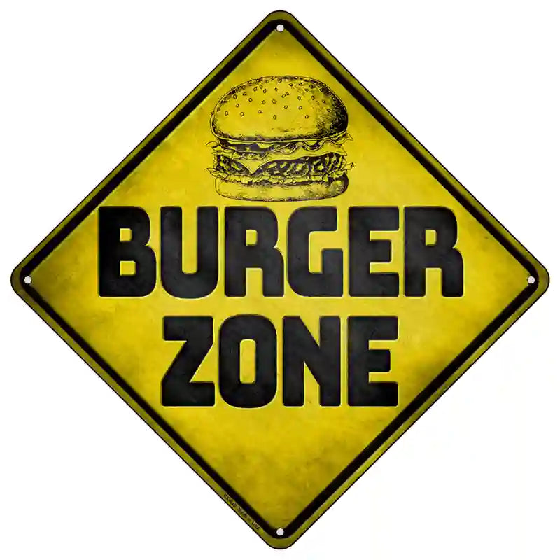 Burger Zone Novelty Metal Crossing Sign 16.5" (CX)