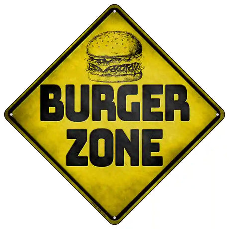 Burger Zone Novelty Metal Crossing Sign 16.5" (CX)