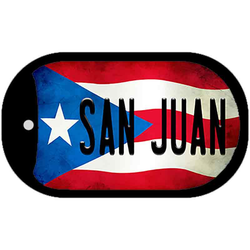 San Juan Puerto Rico State Flag Novelty Metal Dog Tag Necklace DT-11379