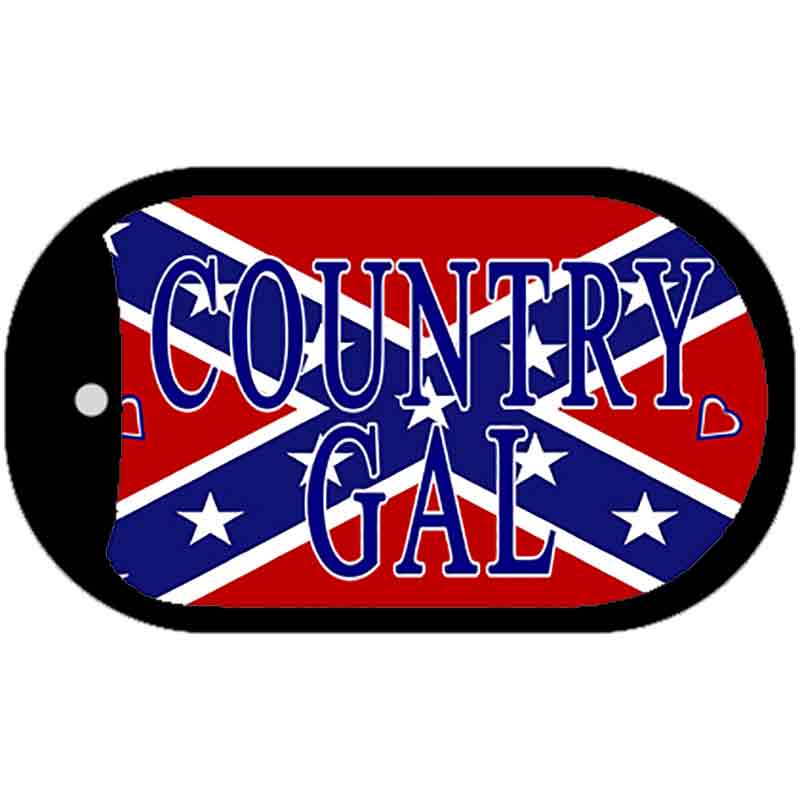 Confederate  Gal Metal Novelty Dog Tag Necklace DT-1140
