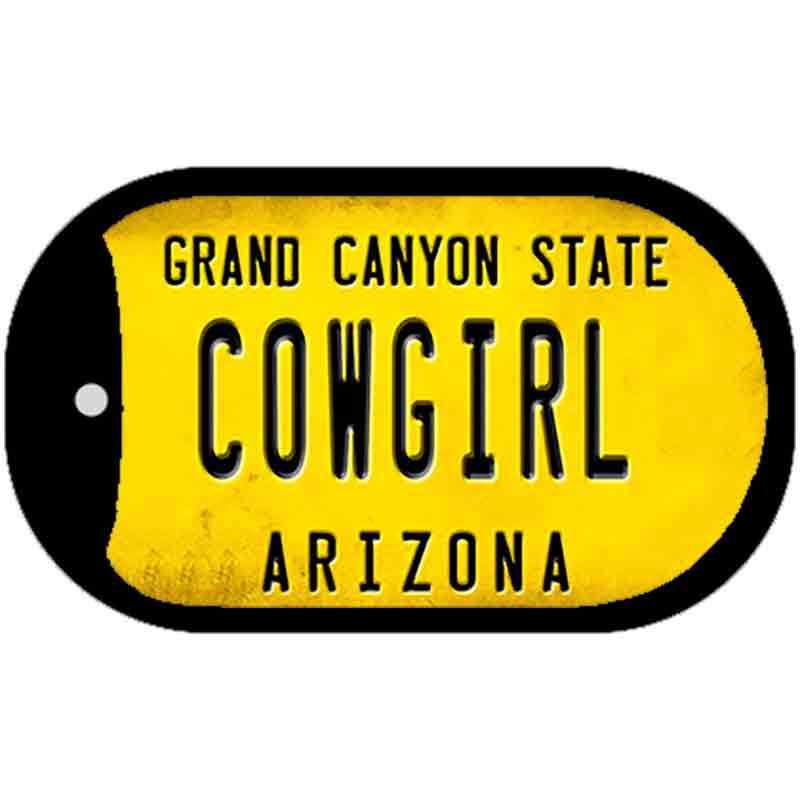 Arizona Cowgirl Novelty Metal Dog Tag Necklace DT-12323