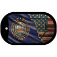 New Hampshire/American Flag Novelty Metal Dog Tag Necklace DT-12408
