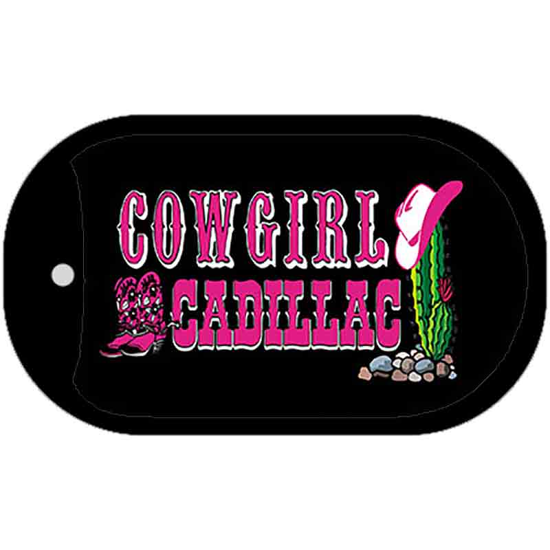 Cowgirl Cadillac Novelty Metal Dog Tag Necklace DT-1354