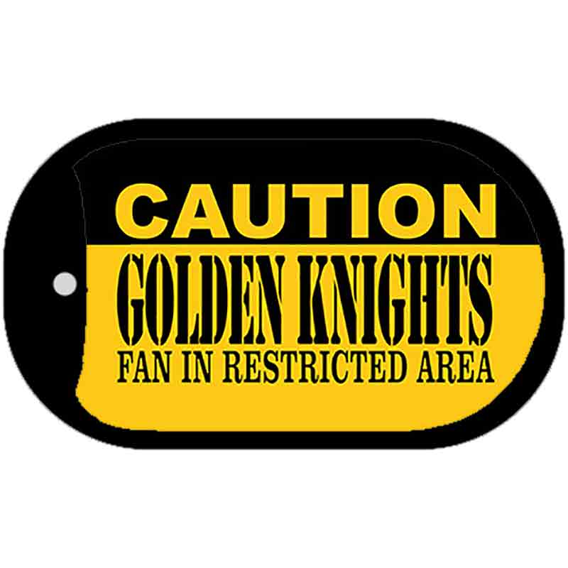 Caution Golden Knights Novelty Metal Dog Tag Necklace DT-13572