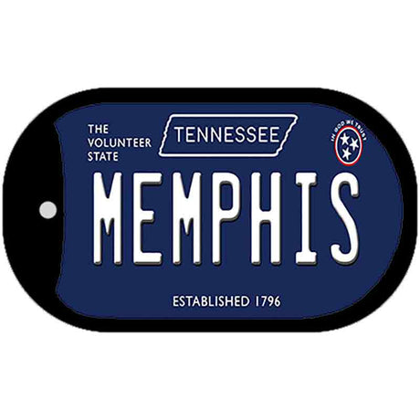 Memphis Tennessee Blue Novelty Metal Dog Tag Necklace