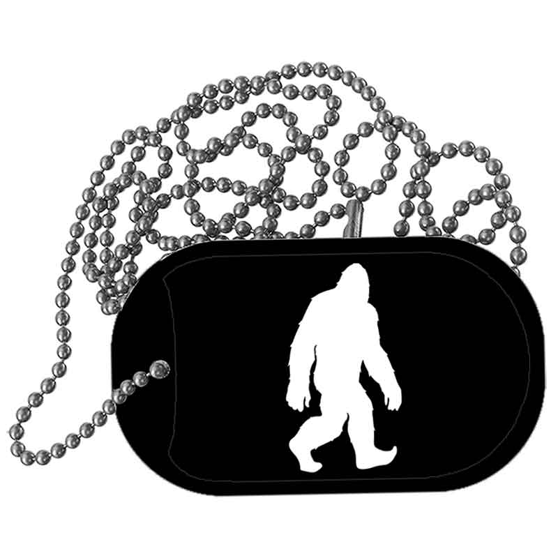 Bigfoot Silhouette Metal Novelty Dog Tag Necklace DT-14523