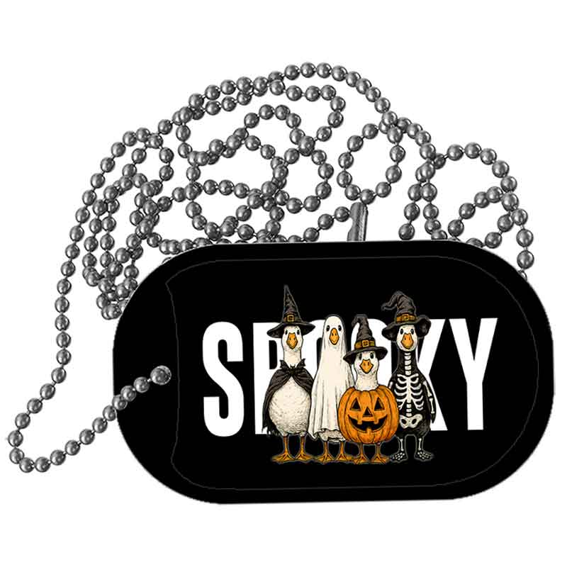 Spooky Goose Metal Novelty Dog Tag Necklace DT-14543