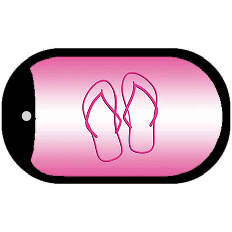 Flip Flops Pink Novelty Metal Dog Tag Necklace DT-2017