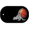 Basketball and Net Offset Novelty Metal Dog Tag Necklace DT-2307