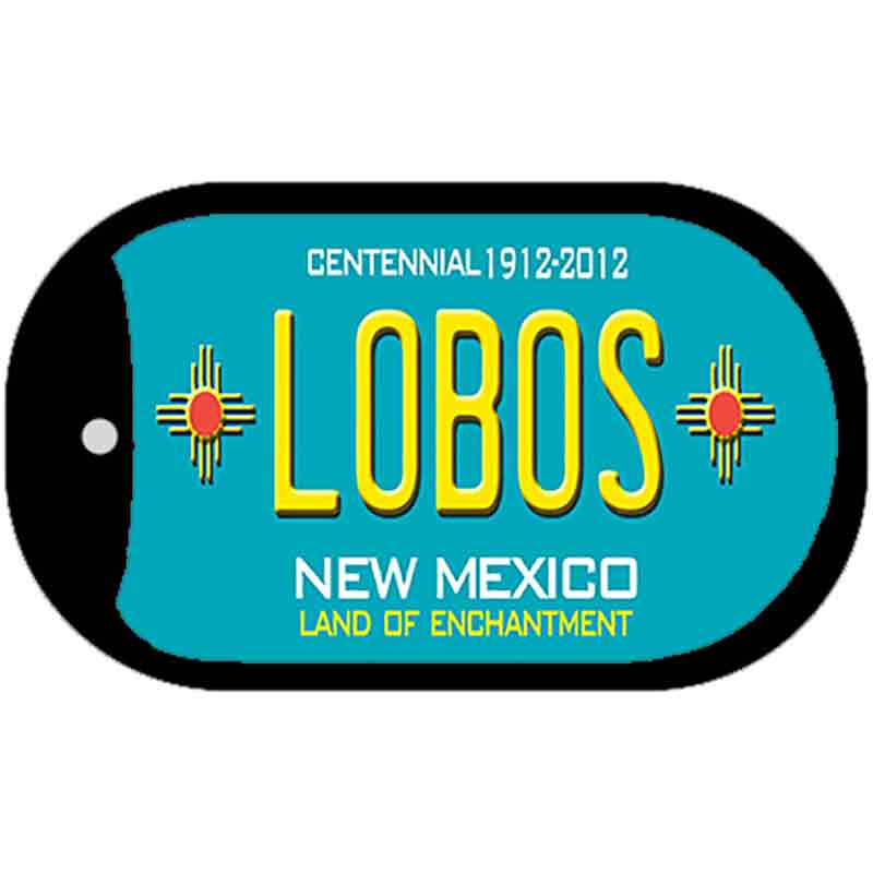 Lobos Teal New Mexico Novelty Metal Dog Tag Necklace DT-2792
