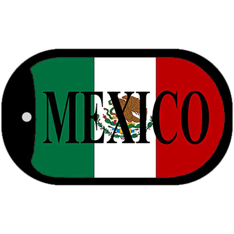 Mexico Flag Metal Novelty Dog Tag Necklace DT-3428