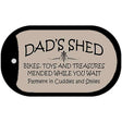Dads Shed Novelty Metal Dog Tag Necklace DT-4286