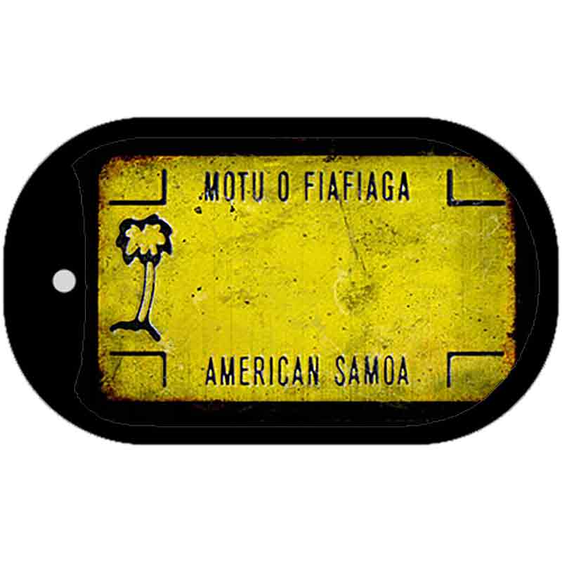 American Samoa Rusty Blank Novelty Metal Dog Tag Necklace DT-8176